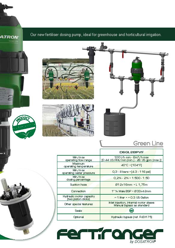 ปั้มให้ปุ๋ย ผสมปุ๋ย DOSATRON PUMP รุ่น D6GL2BP ปั้มให้ปุ๋ย ผสมปุ๋ย DOSATRON PUMP รุ่น D6GL2BP