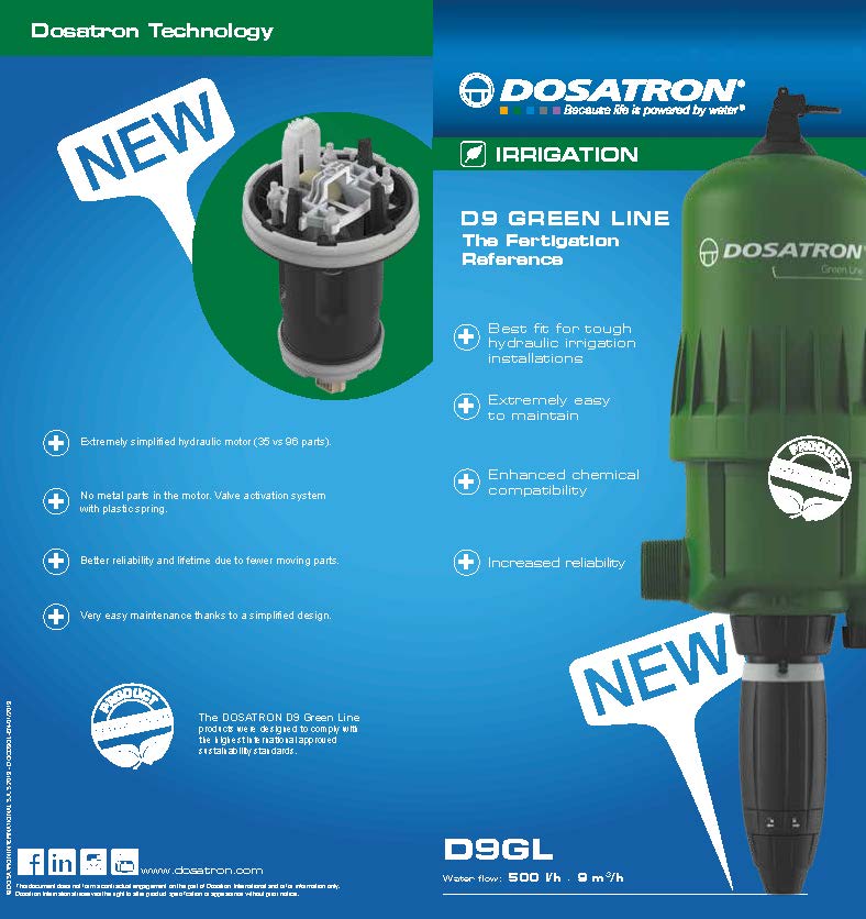 ปั๊มให้ปุ๋ย ผสมปุ๋ย DOSATRON PUMP รุ่น D9GL2 ปั๊มให้ปุ๋ย ผสมปุ๋ย DOSATRON PUMP รุ่น D9GL2