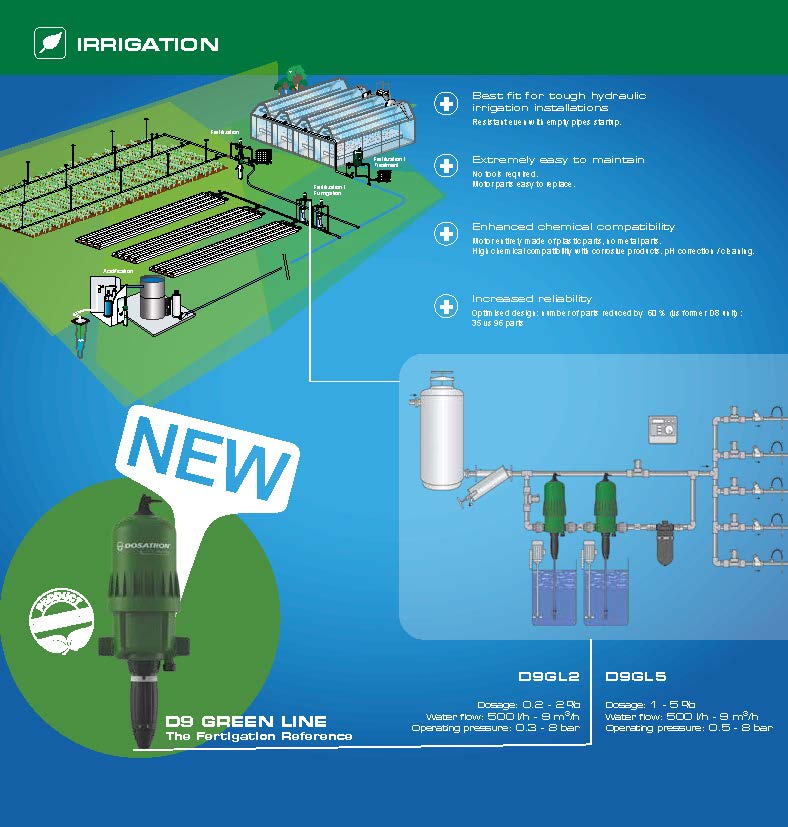 ปั๊มให้ปุ๋ย ผสมปุ๋ย DOSATRON PUMP รุ่น D9GL5 ปั๊มให้ปุ๋ย ผสมปุ๋ย DOSATRON PUMP รุ่น D9GL5